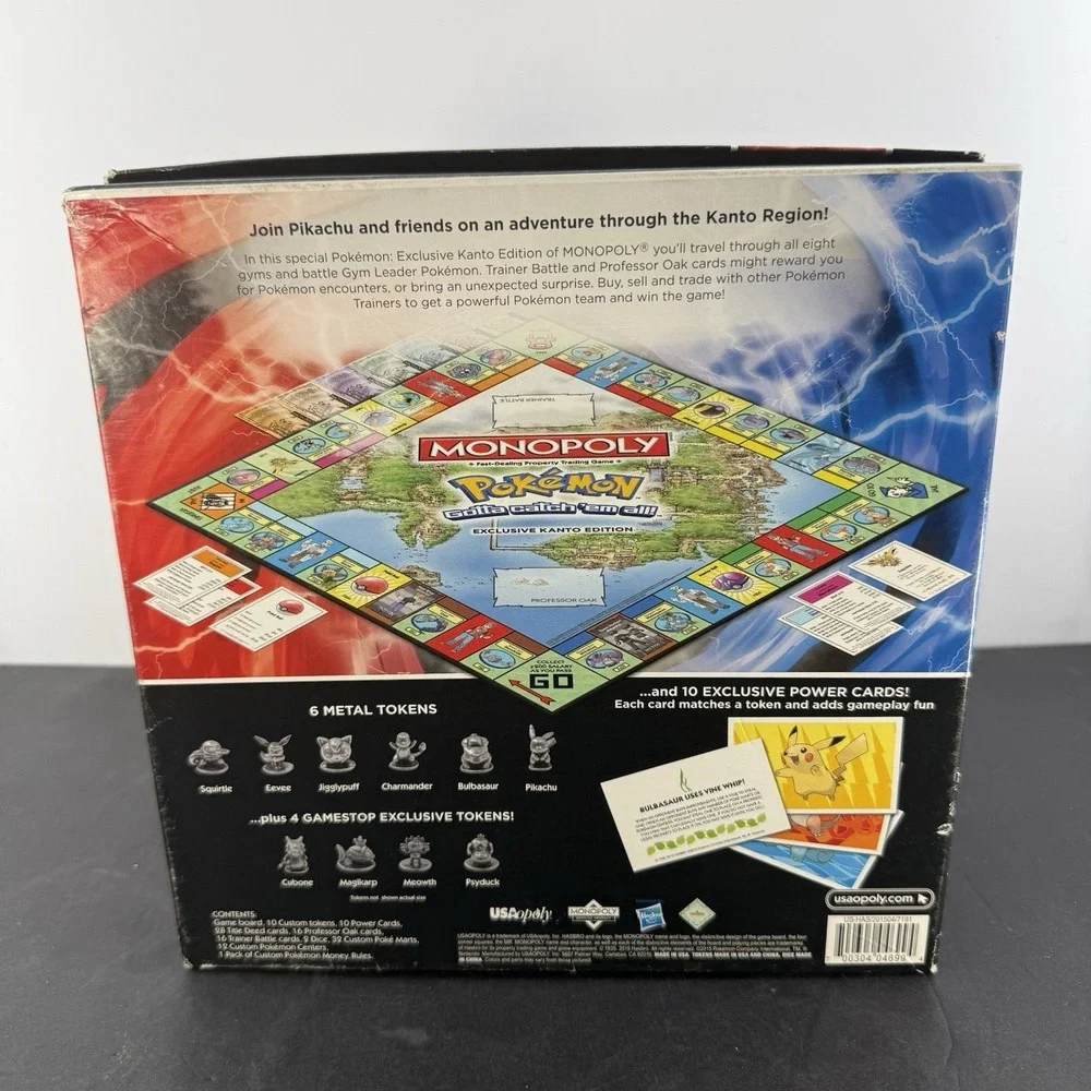 Pokemon Monopoly Exclusive Kanto Edition Board Game 2015 Black Box Missing 3